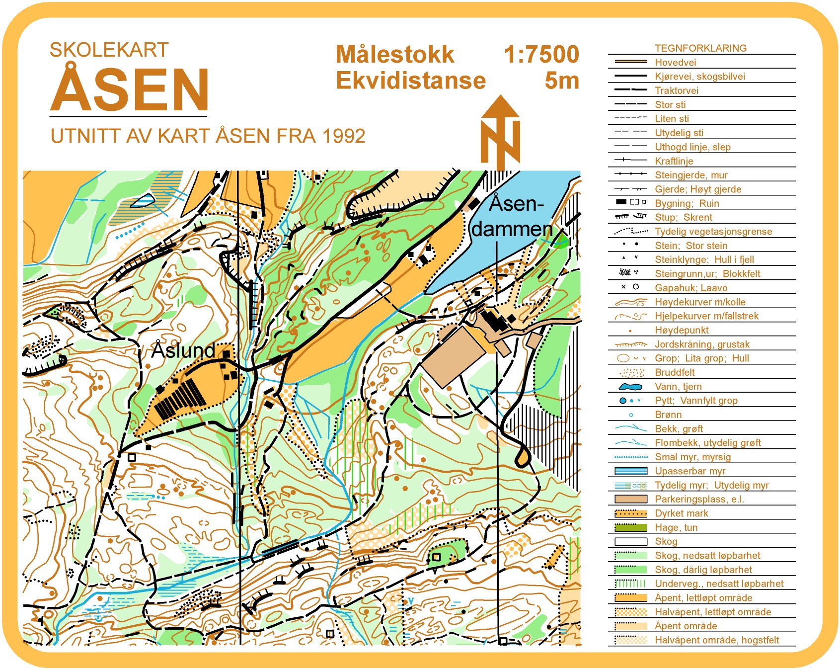 Skolekart Åsen (01-05-1992)